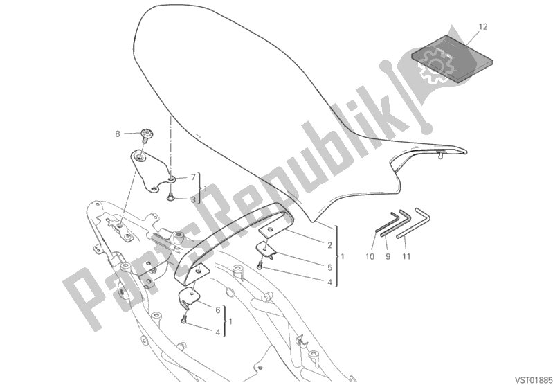 Toutes les pièces pour le Siège du Ducati Hypermotard 950 USA 2020